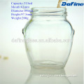 315ml High quality food grade jar, wholesales vegetables pickled glass jar in soy sauce honey glass jam jar